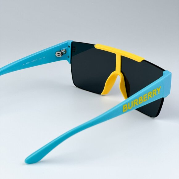 Burberry JB4387 405087 KIDS BRAND NEW Sunglasses Yellow Blue Grey Shield Unisex - Picture 9 of 10